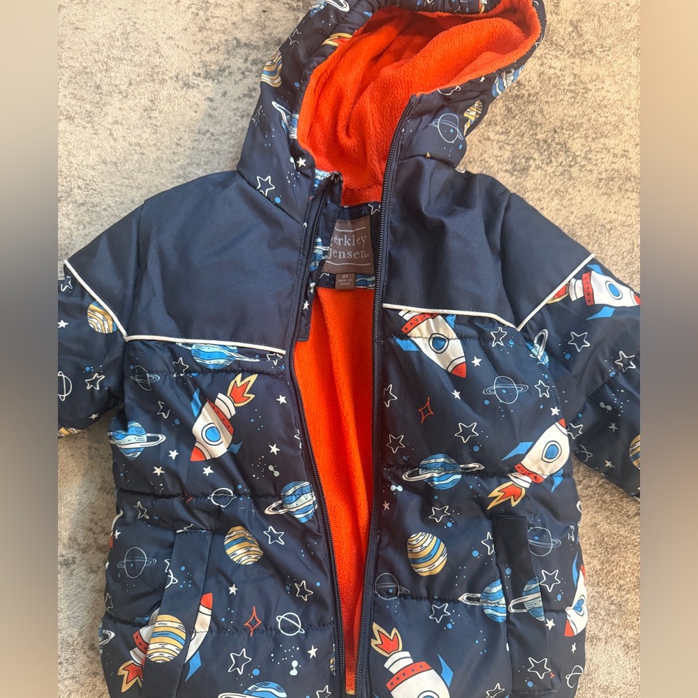 Kids Space Adventure Jacket - Navy and Orange